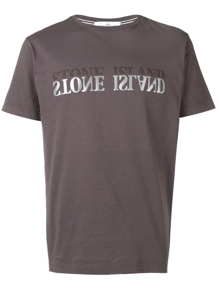 Stone Island Grigio Logo T-shirt - Brown