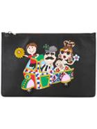 Dolce & Gabbana #dg Family Patch Clutch - Black