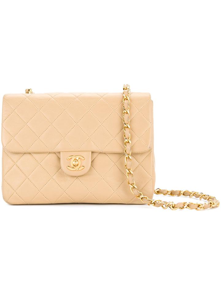 Chanel Vintage Square Quilted Shoulder Bag - Brown