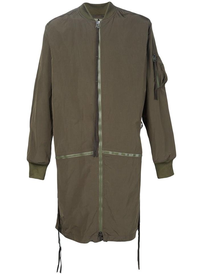 Maharishi Bomber-style Midi Coat - Green