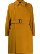 Hevo Belted Double Breasted Coat - Brown