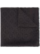 Lanvin Knitted Fringed Scarf, Men's, Brown, Wool