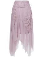 Preen By Thornton Bregazzi Pleated Asymmetric Skirt - Pink & Purple