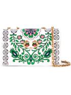 Tory Burch - Floral Print Cross Body Bag - Women - Calf Leather - One Size, White, Calf Leather