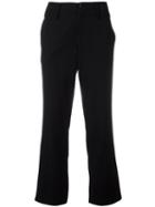 Yohji Yamamoto - Flared Cropped Trousers - Women - Wool - 2, Women's, Black, Wool