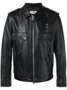 Coach Zipped Jacket, Men's, Size: 48, Black, Leather/polyester/cupro