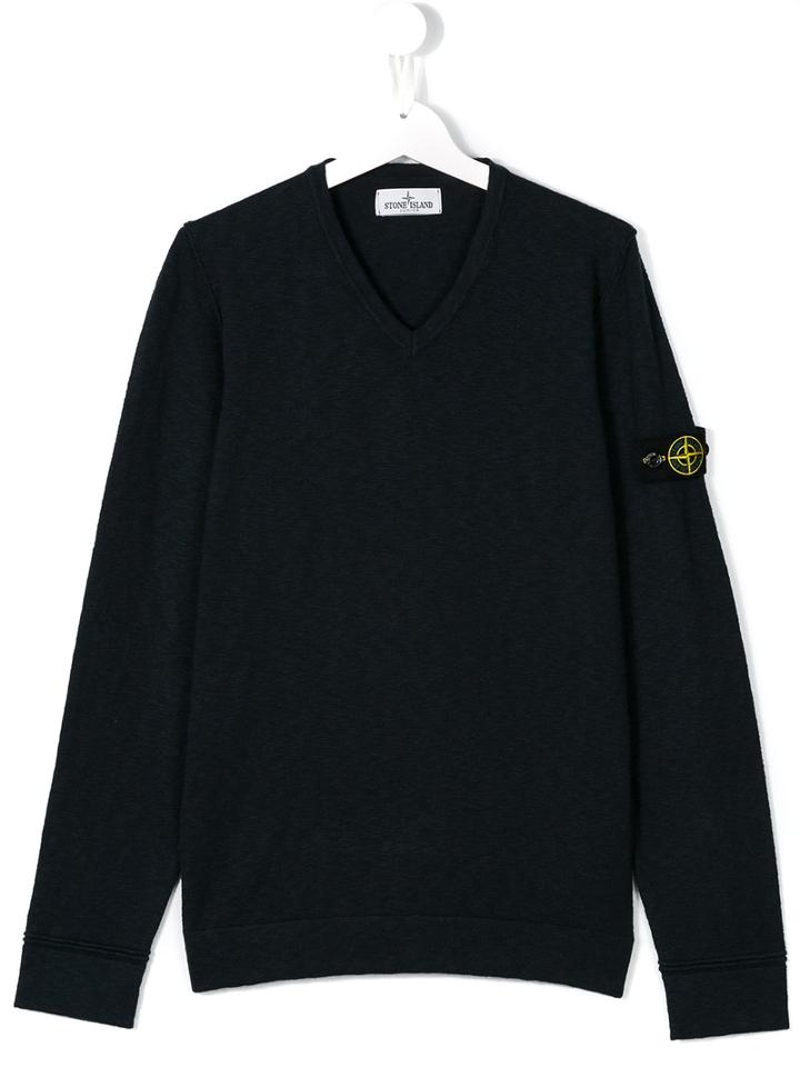 Stone Island Kids V-neck Sweatshirt, Boy's, Size: 14 Yrs, Blue