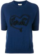 Fendi Logo Heart Sweater - Blue