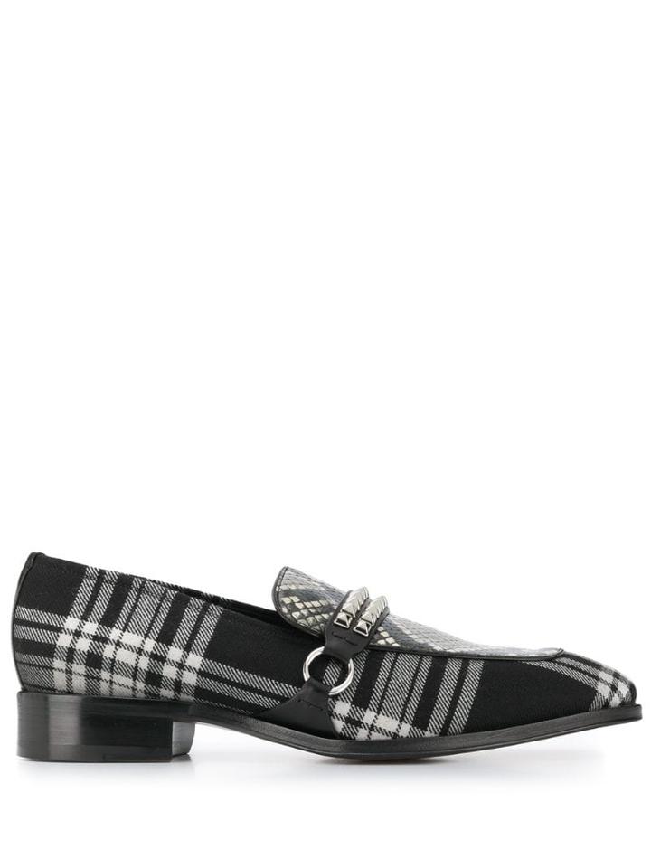 Giuseppe Zanotti Angeles Plaid Loafers - Black