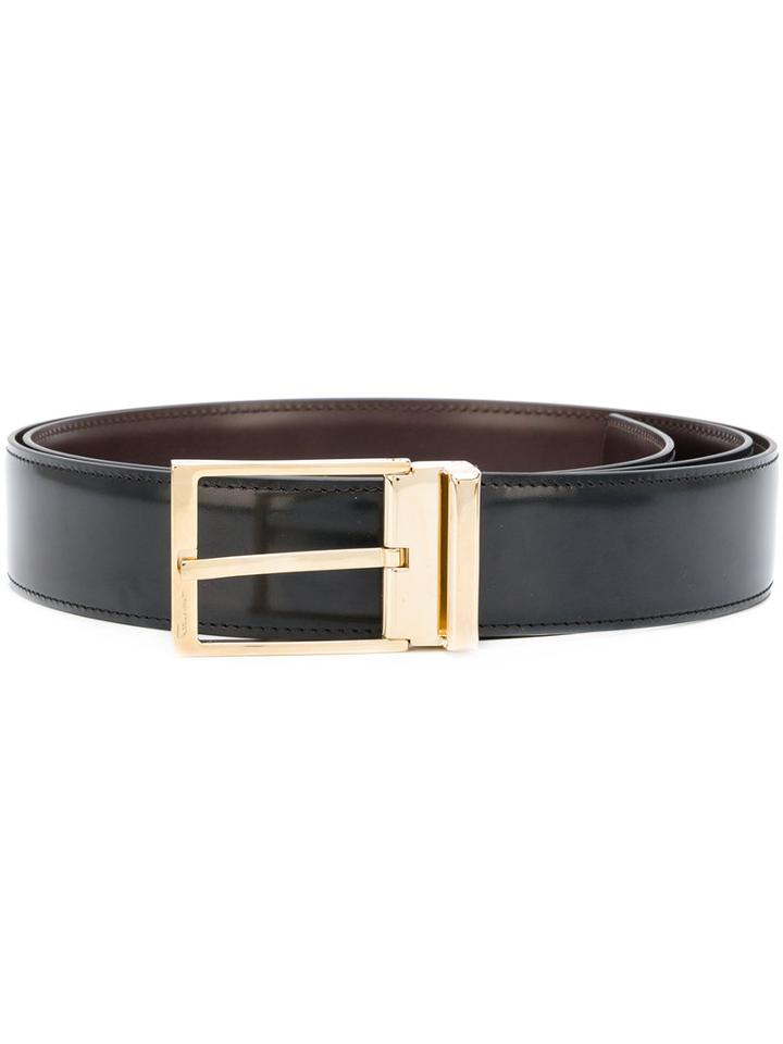 Salvatore Ferragamo - Double Buckle Belt - Men - Calf Leather - 115, Black, Calf Leather