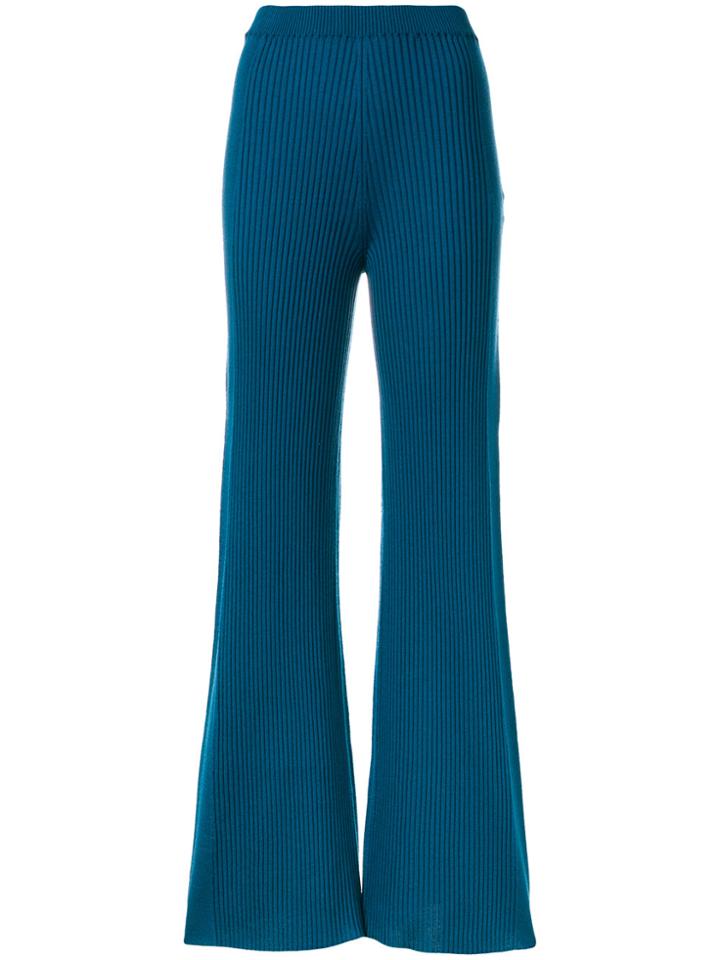 Sonia Rykiel Ribbed-knit Trousers - Blue