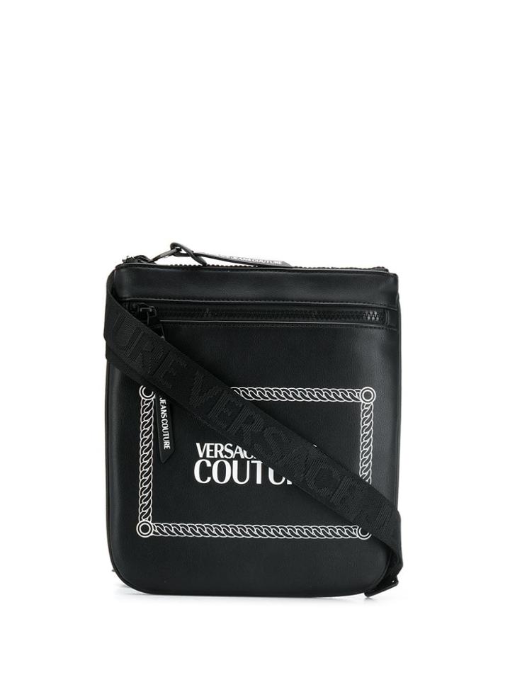 Versace Jeans Logo Printed Shoulder Bag - Black