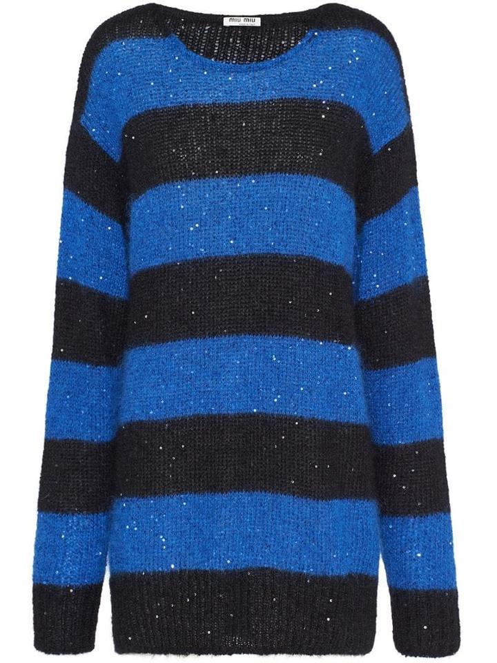 Miu Miu Oversize Stripe Jumper - Blue