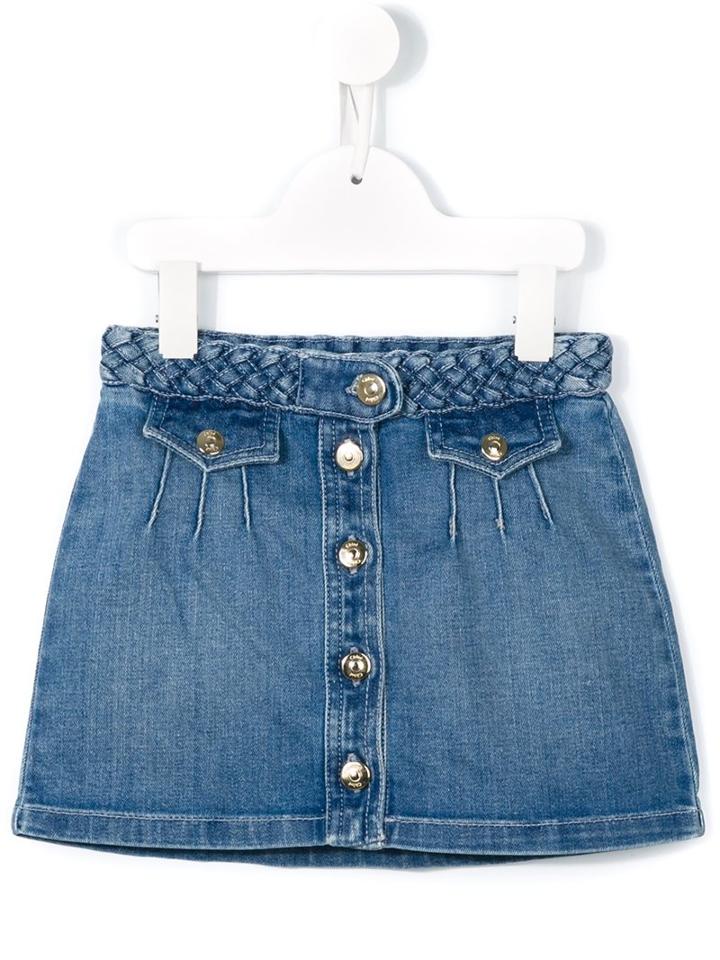 Chloé Kids Woven Waistband Denim Skirt, Girl's, Size: 6 Yrs, Blue