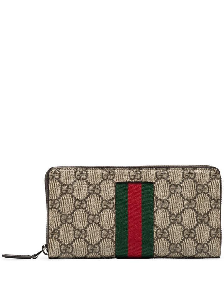 Gucci Gg Supreme Continental Wallet - Neutrals