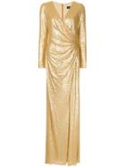 Tadashi Shoji Sequin Embellished Gown - Gold