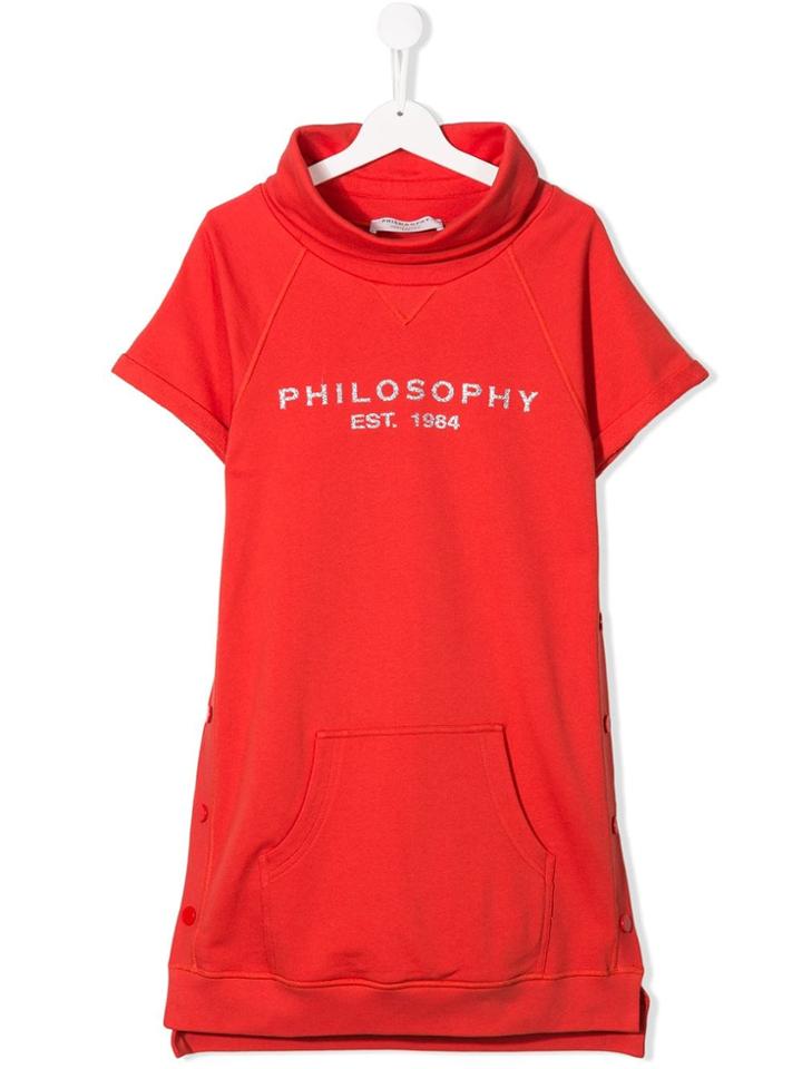 Philosophy Di Lorenzo Serafini Kids Cowl Neck Dress - Red