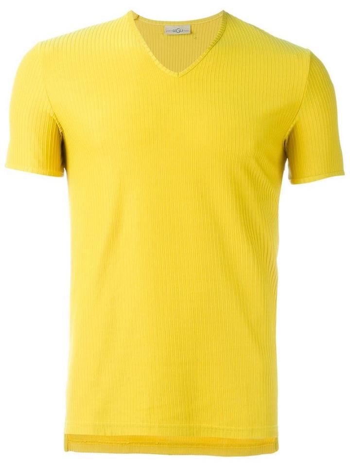 Romeo Gigli Pre-owned Ribbed T-shirt - Yellow