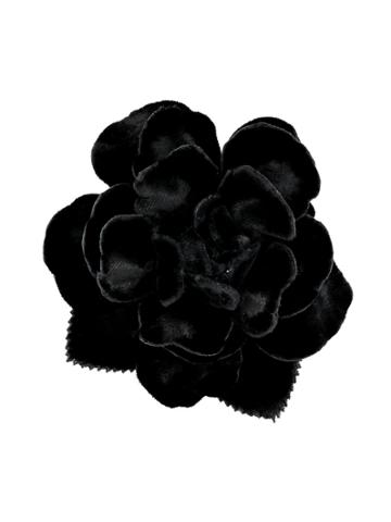 Blanchett Dame Velvet Brooch - Black