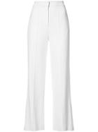 Adam Lippes Stretch Cady Wide Leg Cropped Trousers - White