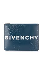 Givenchy Printed Logo Clutch Bag - Blue