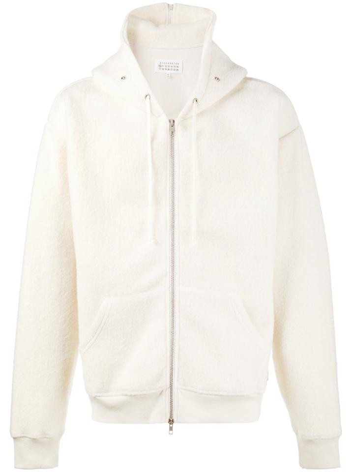 Maison Margiela Textured Zip Up Hoodie - Nude & Neutrals
