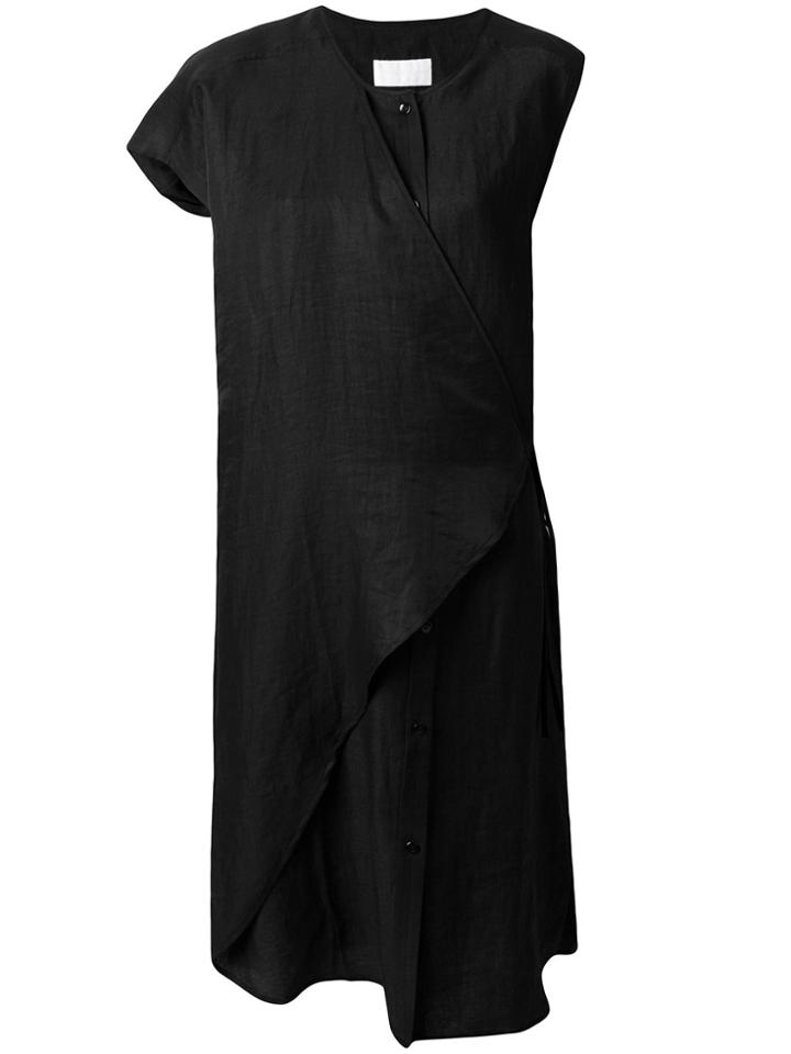 Reality Studio Single Sleeve Wrap Dress - Black