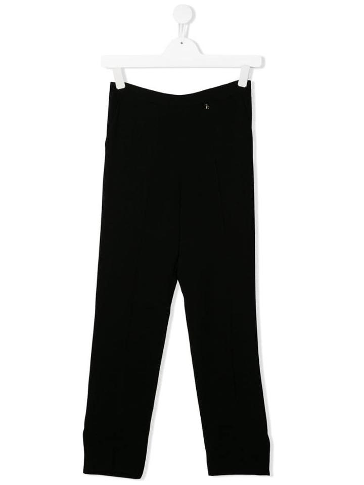 Elisabetta Franchi La Mia Bambina Slim-fit Tailored Trousers - Black