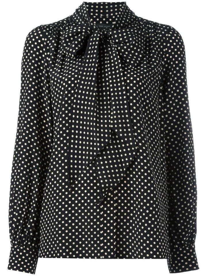 Marc Jacobs Polka Dot Blouse, Women's, Size: 12, Black, Silk