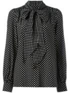 Marc Jacobs Polka Dot Blouse, Women's, Size: 12, Black, Silk