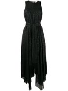 Michael Michael Kors Leopard Print Flared Dress - Black