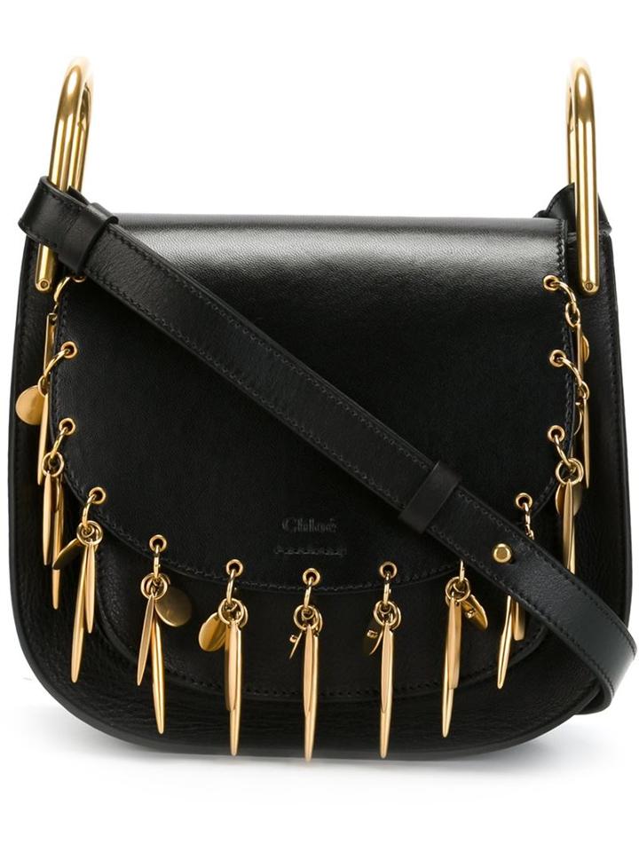 Chloé 'hudson' Shoulder Bag, Women's, Black, Calf Leather/metal (other)