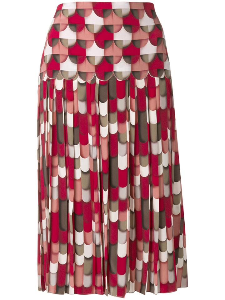 Bottega Veneta Geometric Flared Midi Skirt