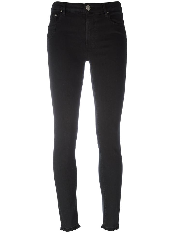 Don't Cry Super Skinny Cropped Jeans, Women's, Size: 28, Black, Cotton/polyester/spandex/elastane/viscose