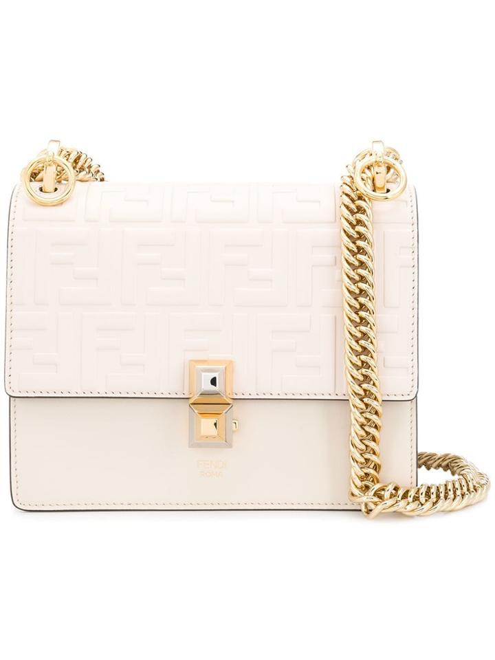 Fendi Kan I Monogram Embossed Shoulder Bag - Pink & Purple