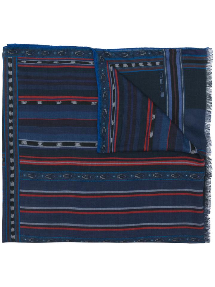 Etro Mix Print Scarf - Blue
