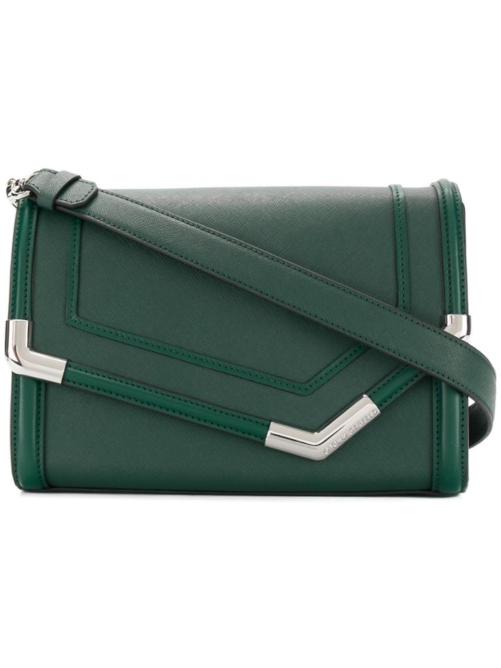 Karl Lagerfeld Rocky Saffiano Shoulder Bag - Green