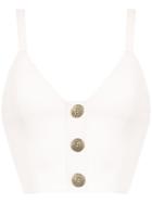 Nk Buttoned Cropped Top - White