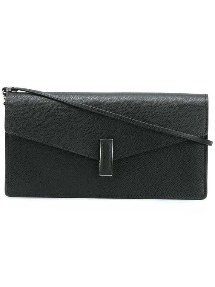 Valextra Flap Closure Clutch Bag, Women's, Black