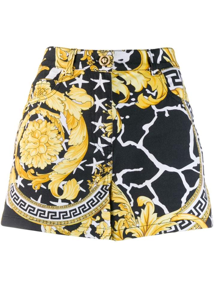 Versace Baroque Print Shorts - Black