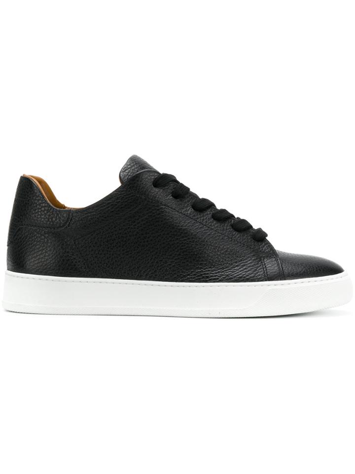 Black Dioniso Pebbled Mid Top Sneakers