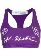 Off-white Logo Print Sports Bra - Purple
