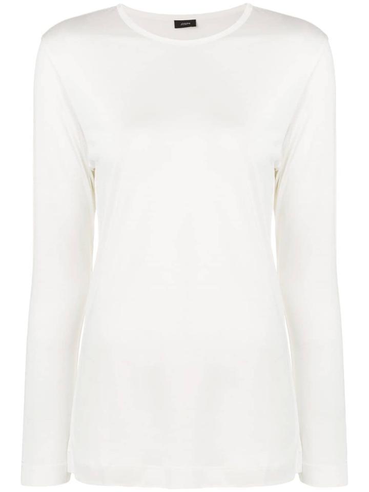 Joseph Long-sleeve Fitted Top - White
