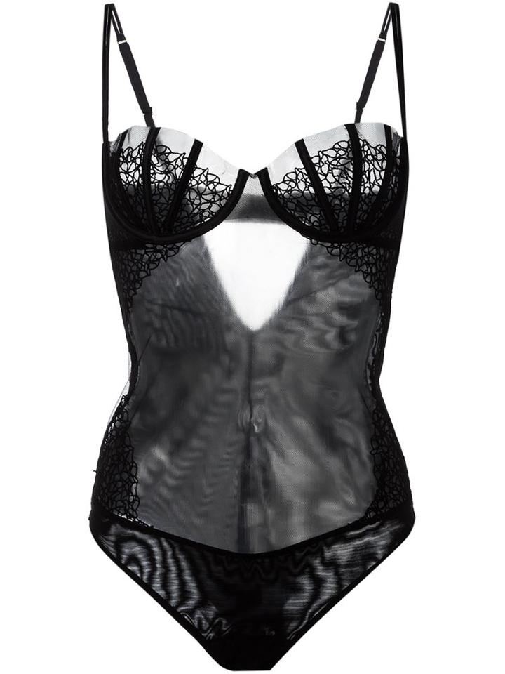 La Perla Circles Underwired Body, Women's, Size: I, Black, Polyamide/polyester/spandex/elastane/cotton