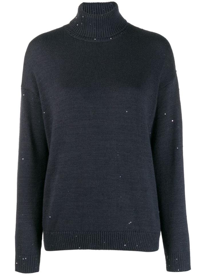 Brunello Cucinelli Turtle Neck Jumper - Blue