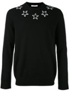 Givenchy - Star Embroidered Sweater - Men - Polyester/wool - Xl, Black, Polyester/wool