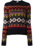 Red Valentino Patterned Jumper, Women's, Size: Large, Black, Cotton/acetate/wool/alpaca
