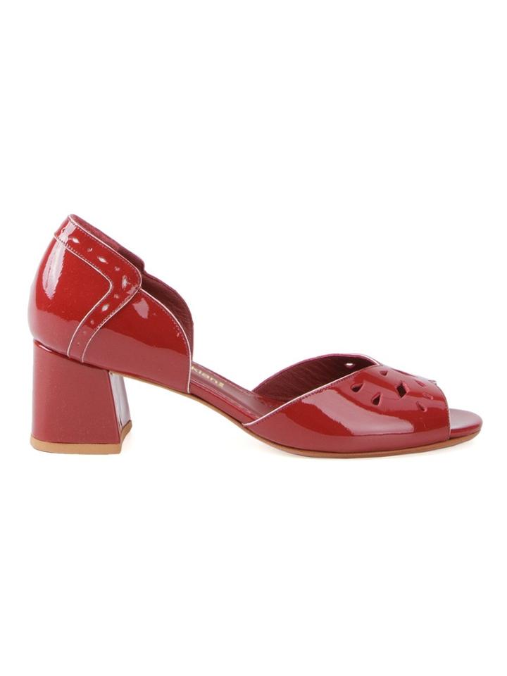 Sarah Chofakian Chunky Heel Sandals - Red