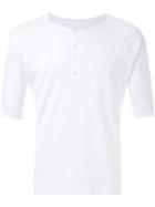 Lemaire Rib Henley T-shirt, Men's, Size: L, White, Cotton