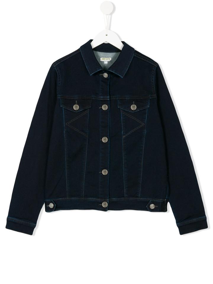 Kenzo Kids Teen Stitched Denim Jacket - Blue
